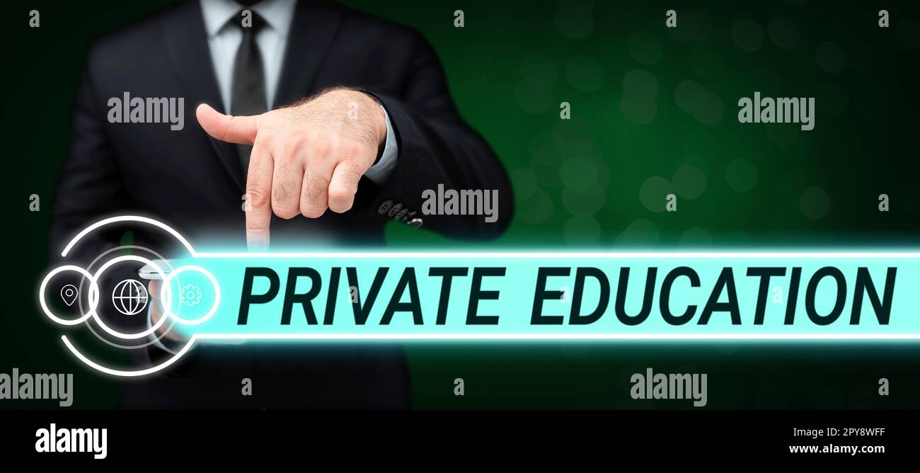 Conceptual display Private Education. Business approach Belonging for use particular person or group people Stock Photo