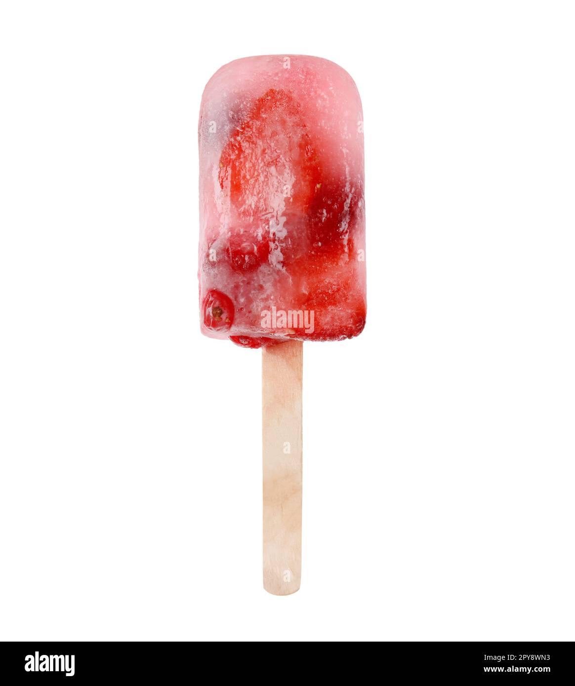 Tasty ice pop isolated on white. Fruit popsicle Stock Photo
