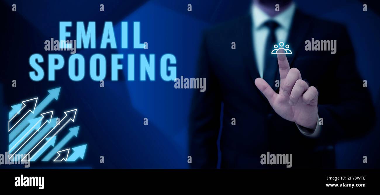 Text sign showing Email Spoofing. Word for secure the access and content of an email account or service Stock Photo