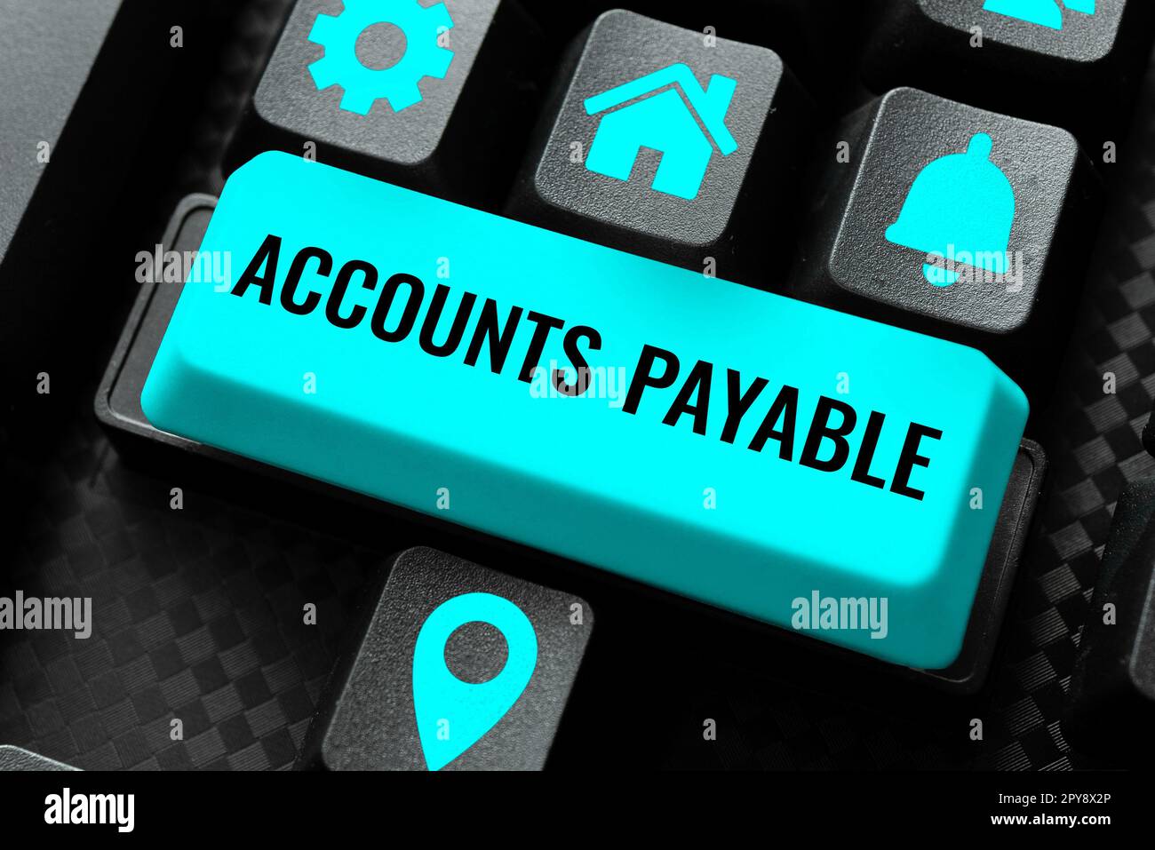 Conceptual display Accounts Payable. Word for money owed by a business to its suppliers as a liability Stock Photo