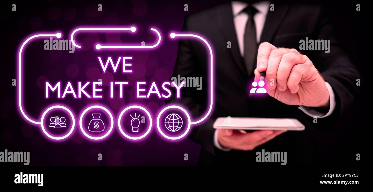 clientpoint | we make it easy for people to do... Conceptual caption We Make It Easy. Business concept Offering solutions ...