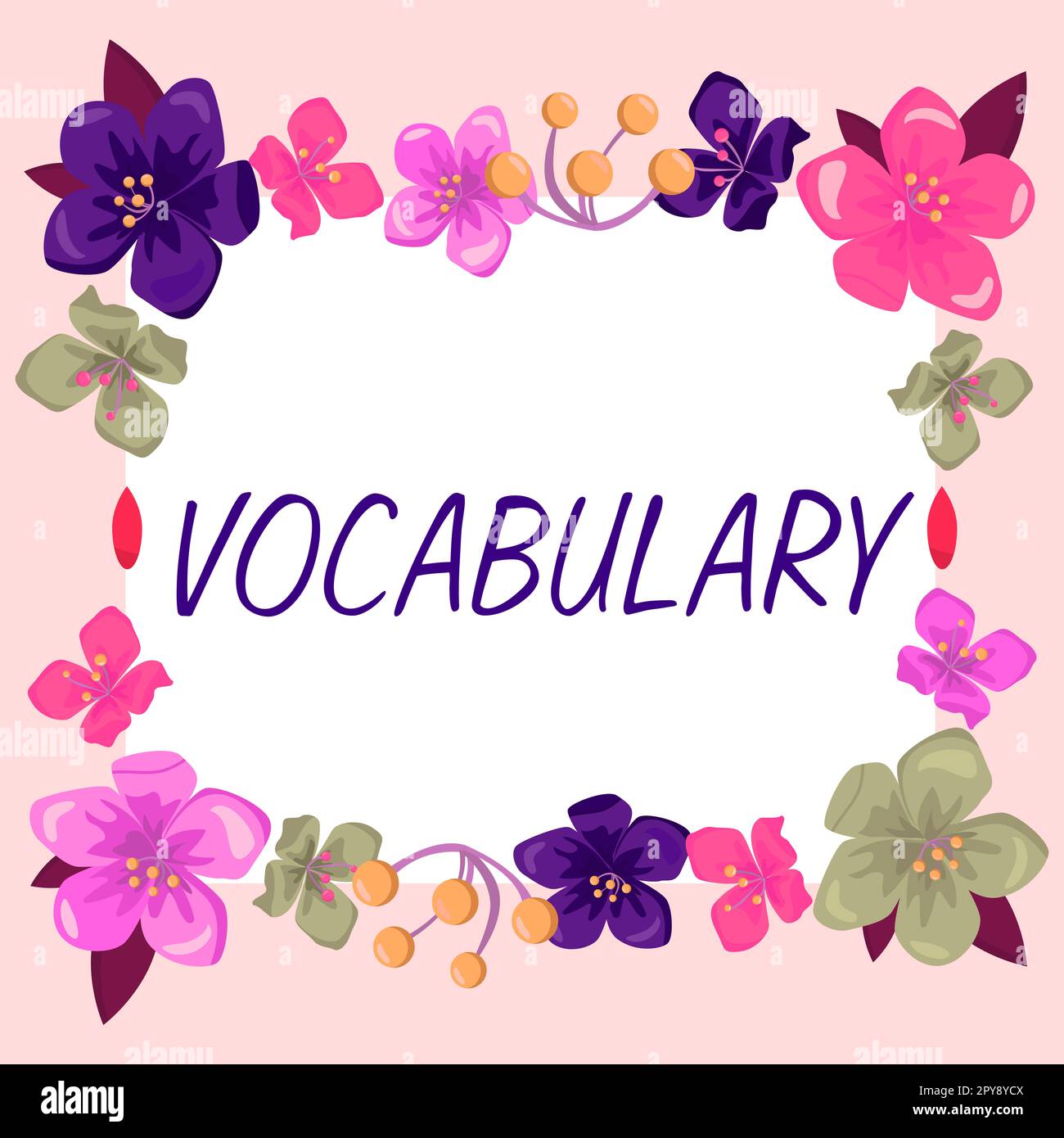 Conceptual display Vocabulary. Conceptual photo collection of words and
