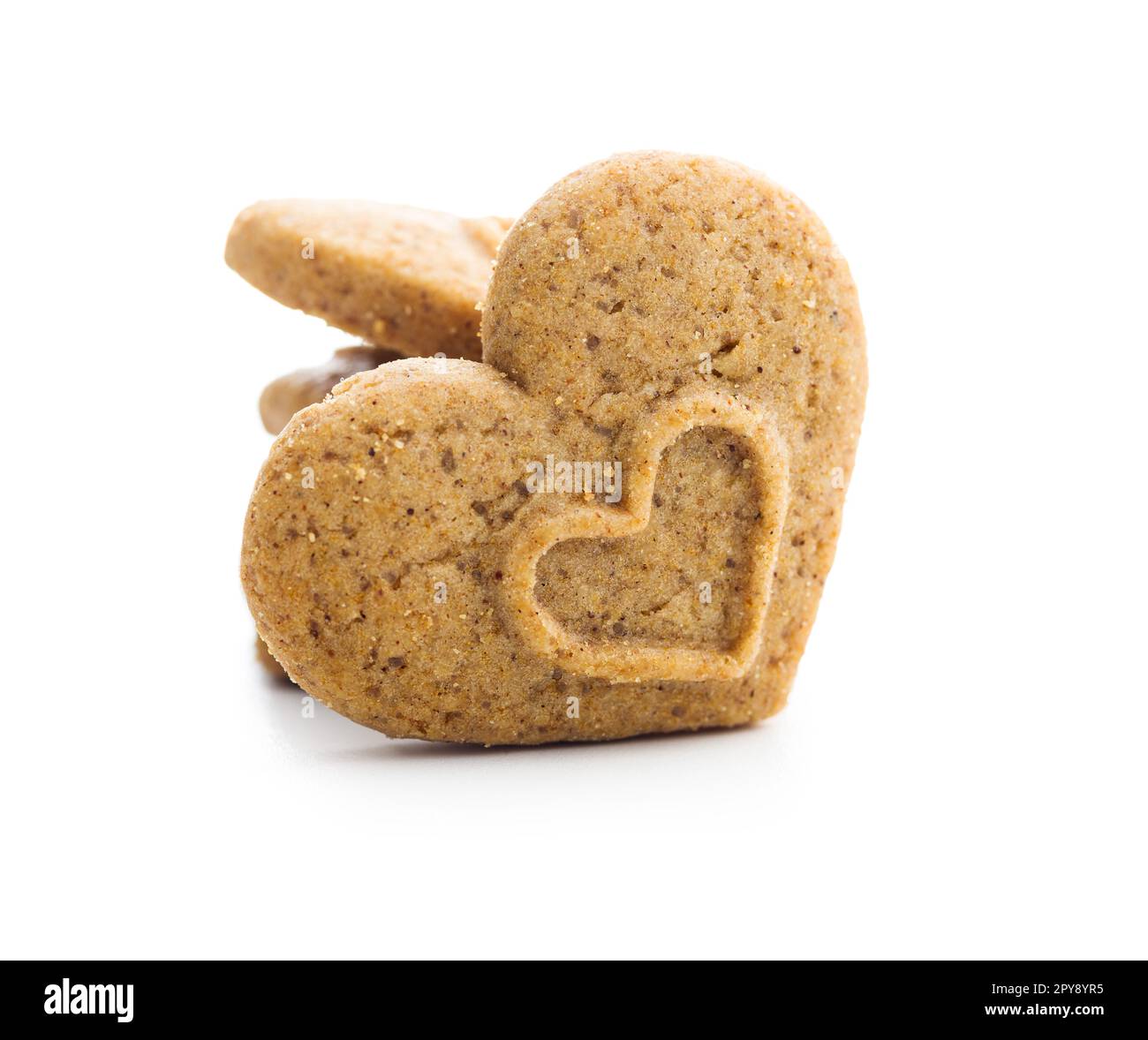 Sweet gingerbread hearts isolated on white background Stock Photo - Alamy