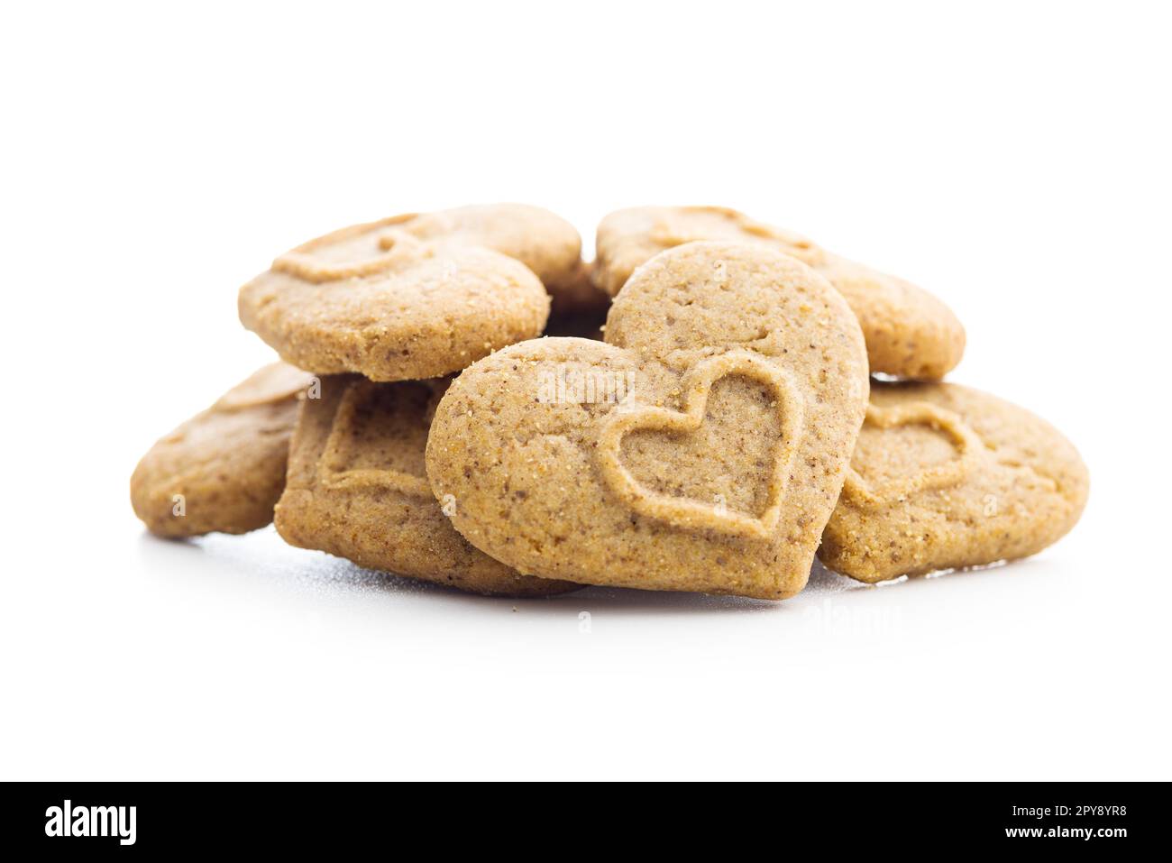 Sweet gingerbread hearts isolated on white background Stock Photo - Alamy