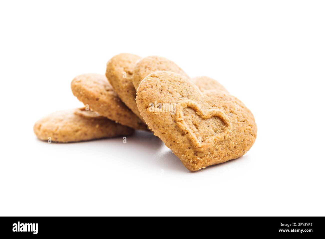 Sweet gingerbread hearts isolated on white background Stock Photo - Alamy
