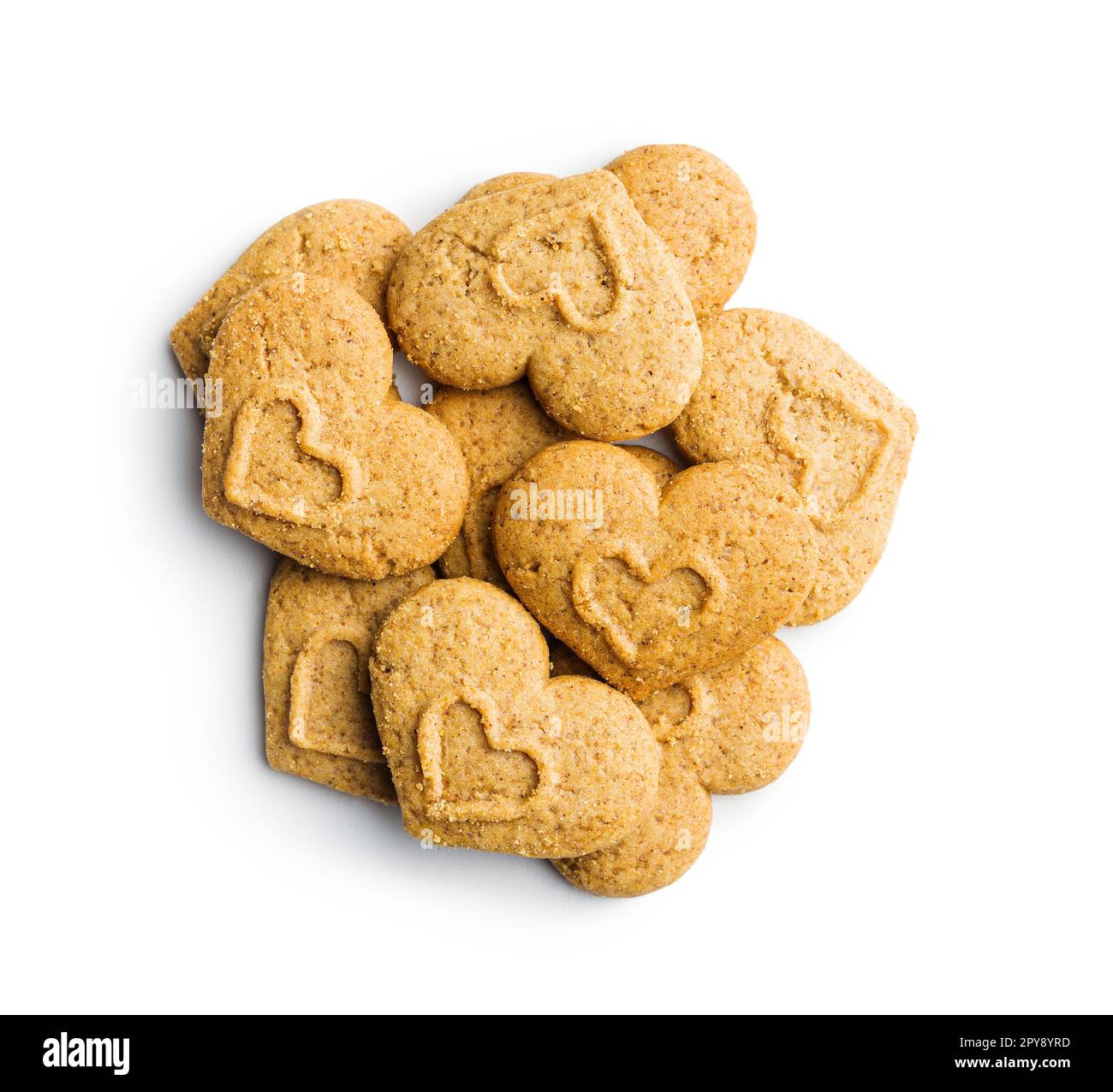 Sweet gingerbread hearts isolated on white background Stock Photo - Alamy