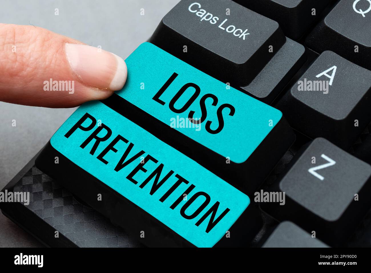 Writing displaying text Loss Prevention. Internet Concept the fact that you no longer have something or have less of something Stock Photo