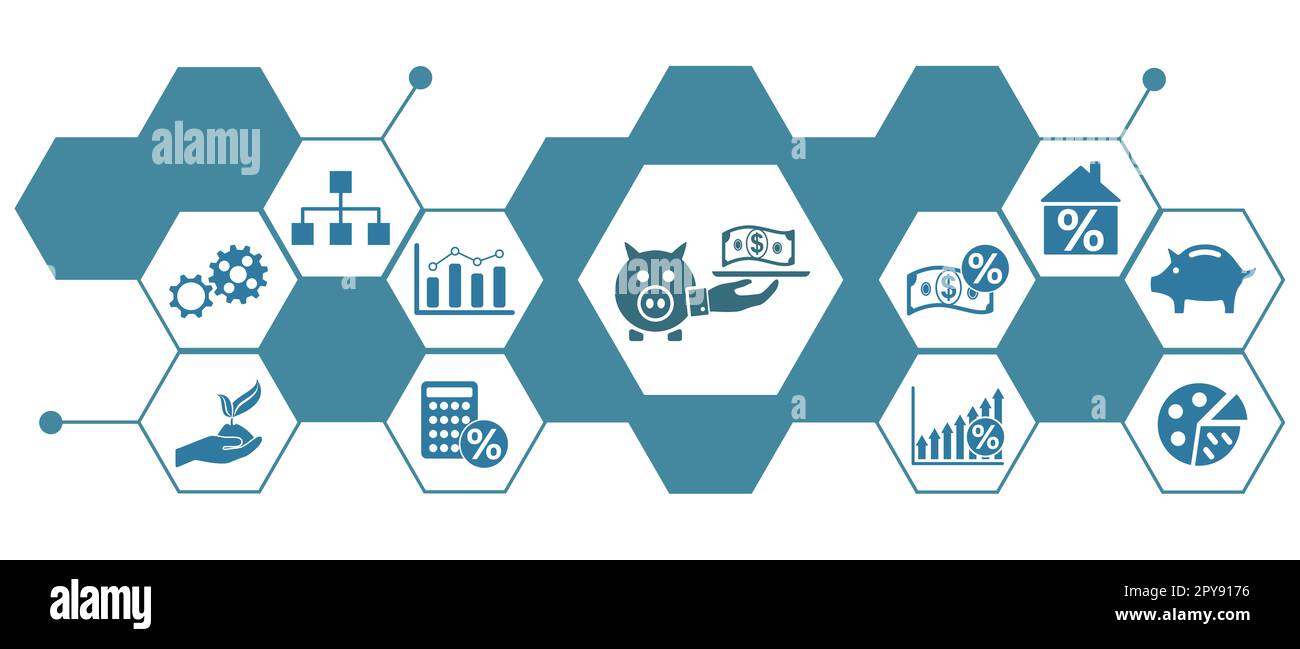 Concept of roi with connected icons Stock Photo - Alamy