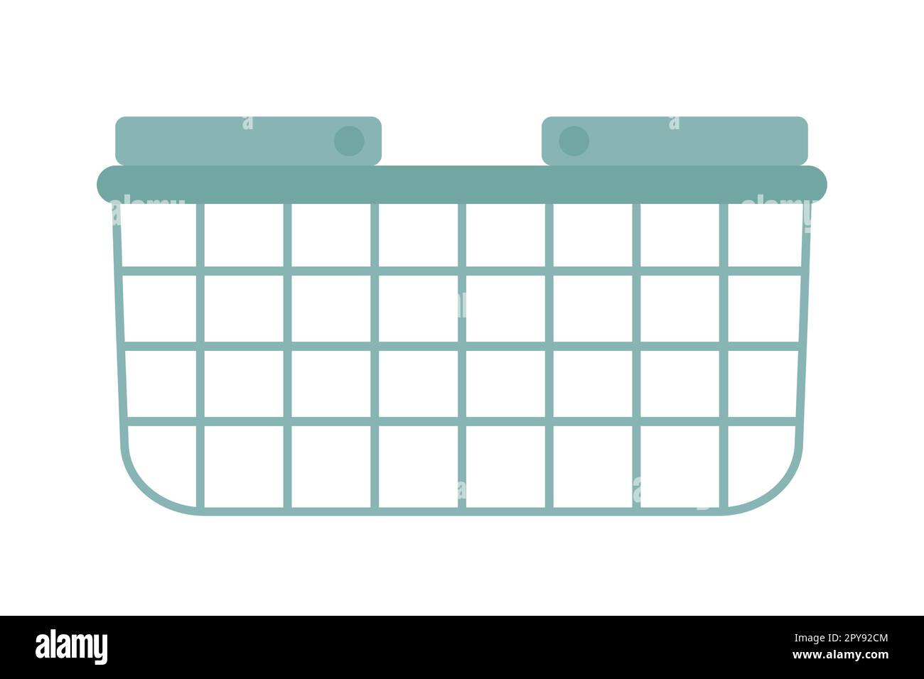 Wire grocery basket with handles semi flat colour vector object Stock Vector