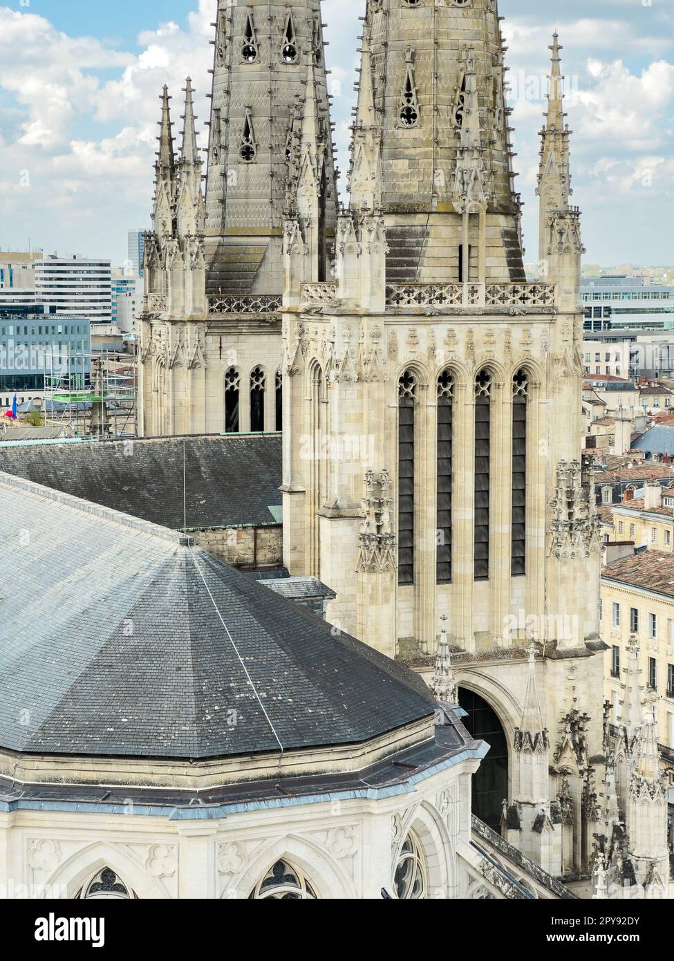 Close up detail of Saint Andrew Cathedral in Bordeaux, France. High quality photography. Stock Photo