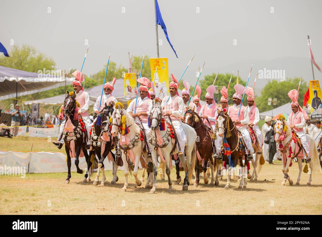 Pakistan, Asian Horse rider on traditional Islamabad Championship tent ...