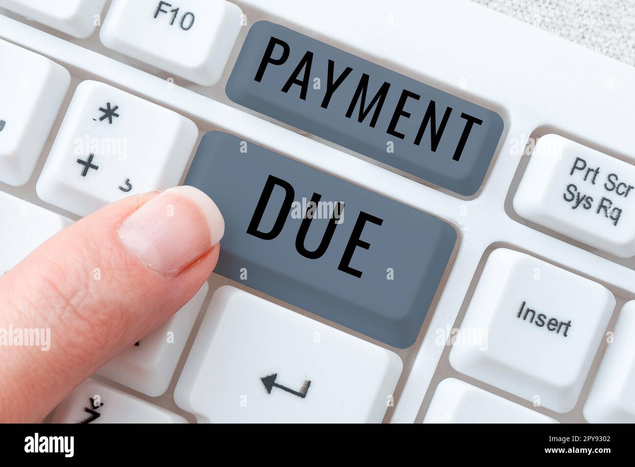 Text caption presenting Payment Due. Business overview The date when payment should be received by the company Stock Photo