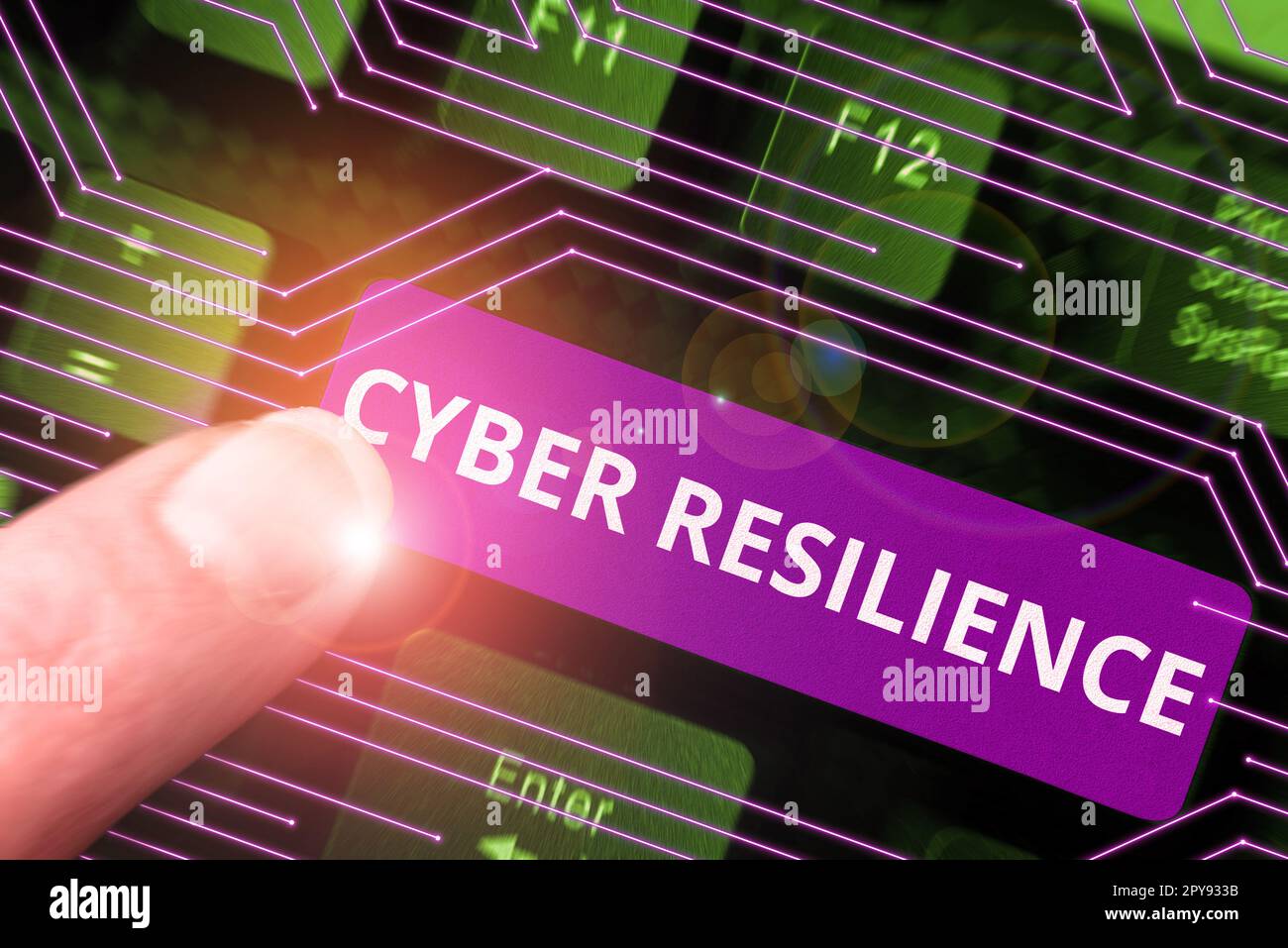 Conceptual display Cyber Resilience. Word for measure of how well an enterprise can manage a cyberattack Stock Photo