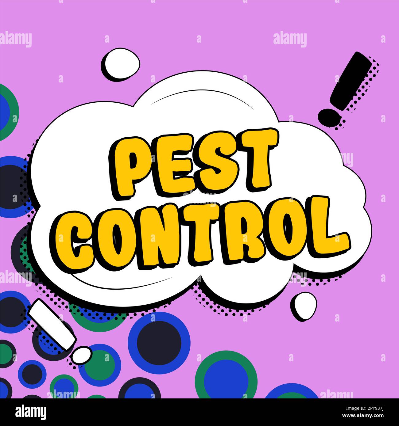 Sign displaying Pest Control. Word for Killing destructive insects that attacks crops and livestock Stock Photo