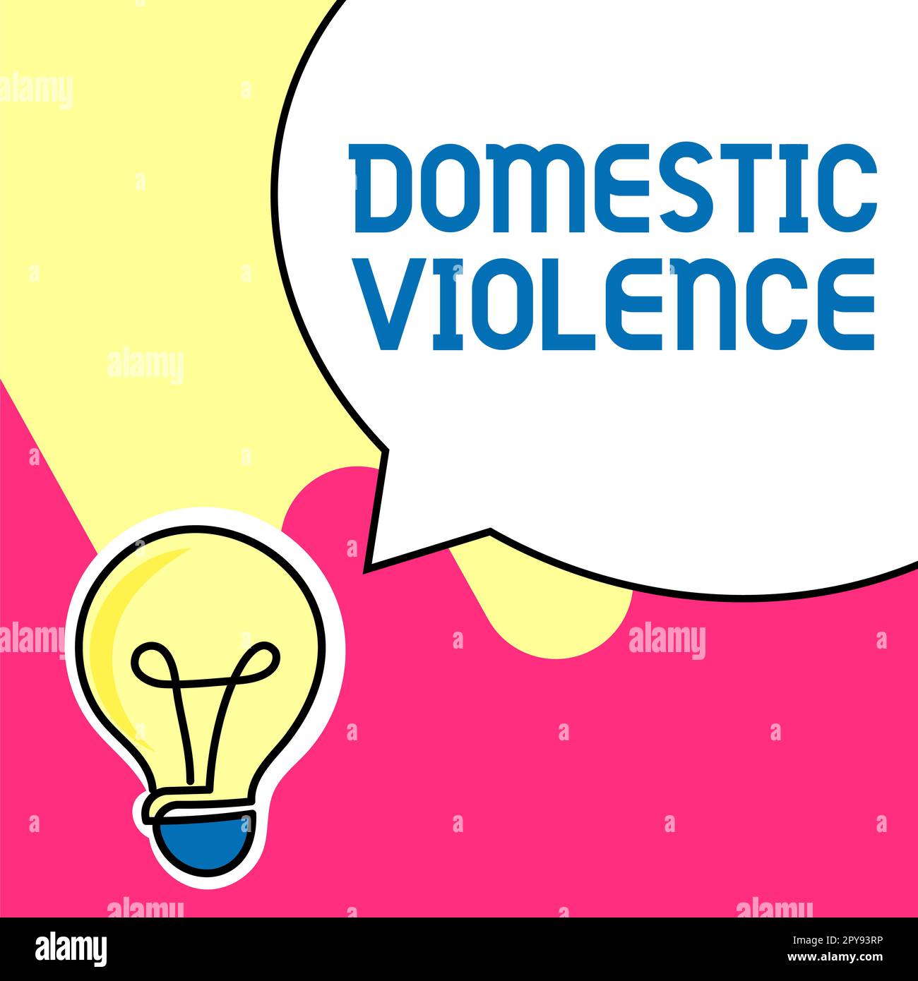 Conceptual display Domestic Violence. Word for violent or abusive behavior directed by one family or household member Stock Photo