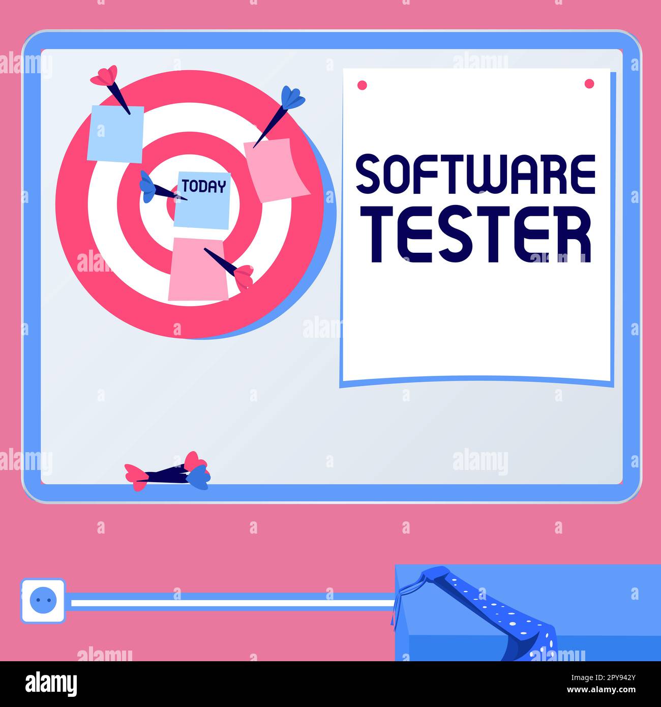 Conceptual display Software Tester. Concept meaning implemented to protect software against malicious attack Stock Photo
