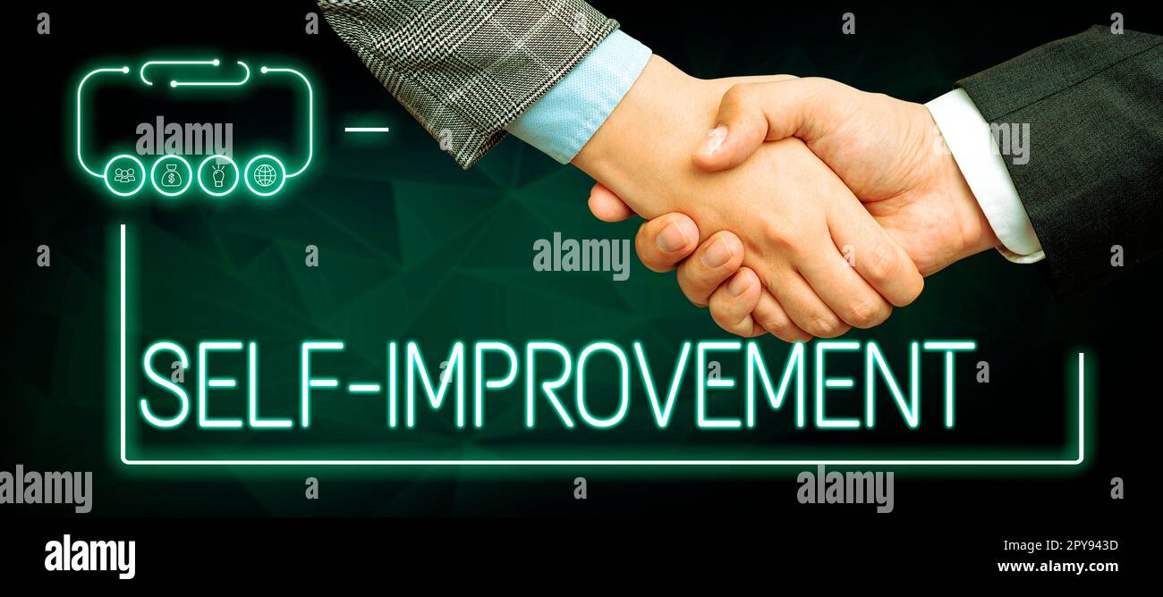 Conceptual display Self Improvement. Internet Concept process of making yourself a better or more knowledgable Stock Photo