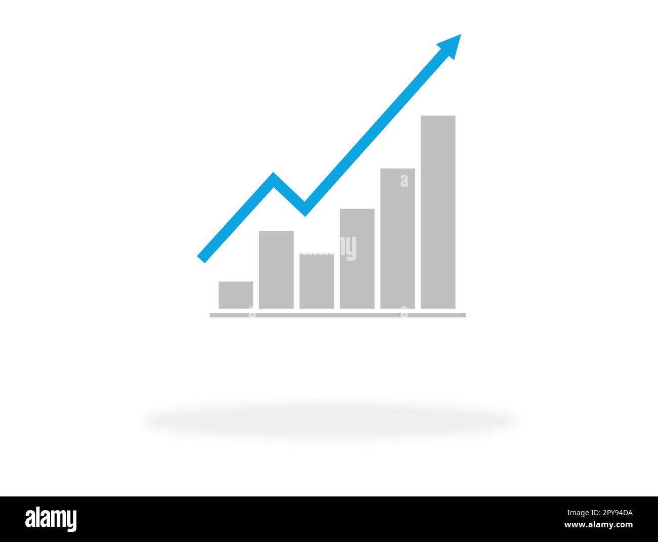 Successful business icon or chart with growth and arrow Stock Photo - Alamy