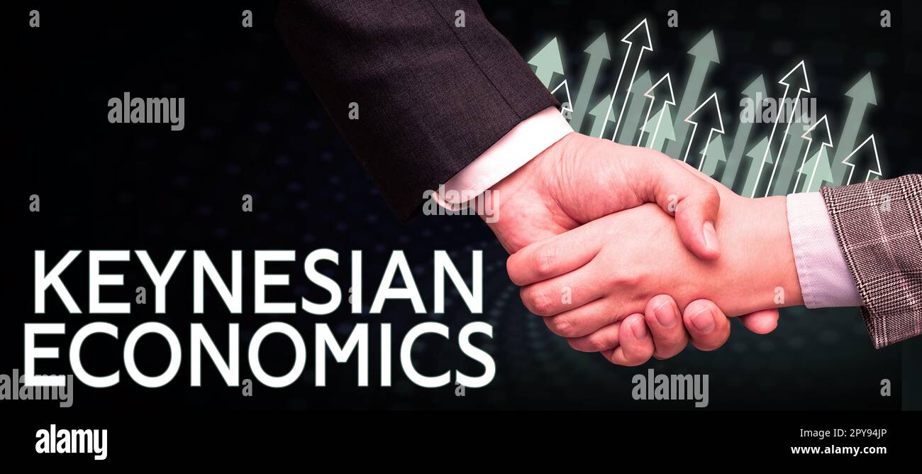 Handwriting text Keynesian Economics. Business overview monetary and fiscal programs by government to increase employment Stock Photo