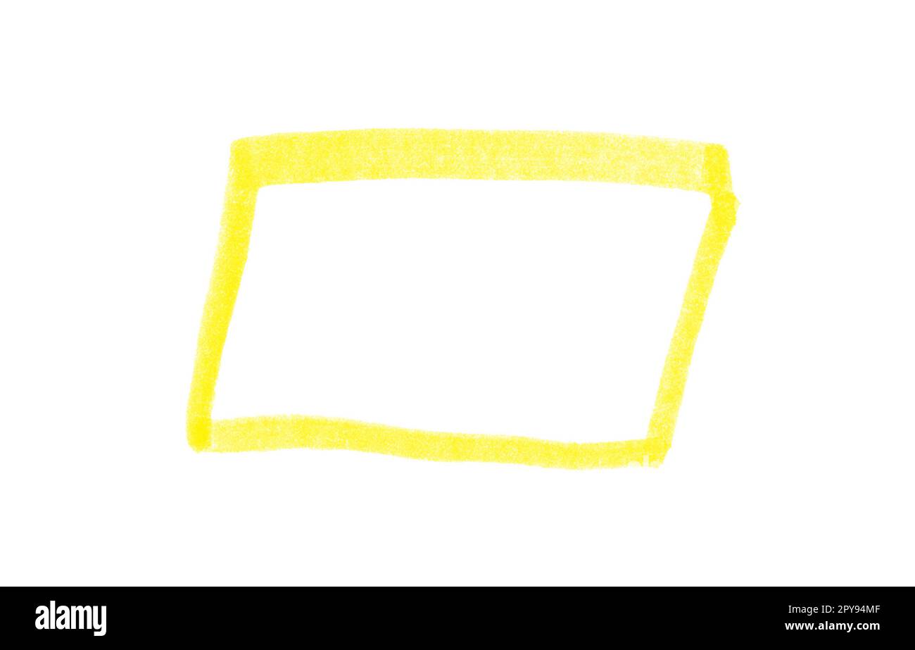 Hand drawn rectangle with yellow color Stock Photo - Alamy