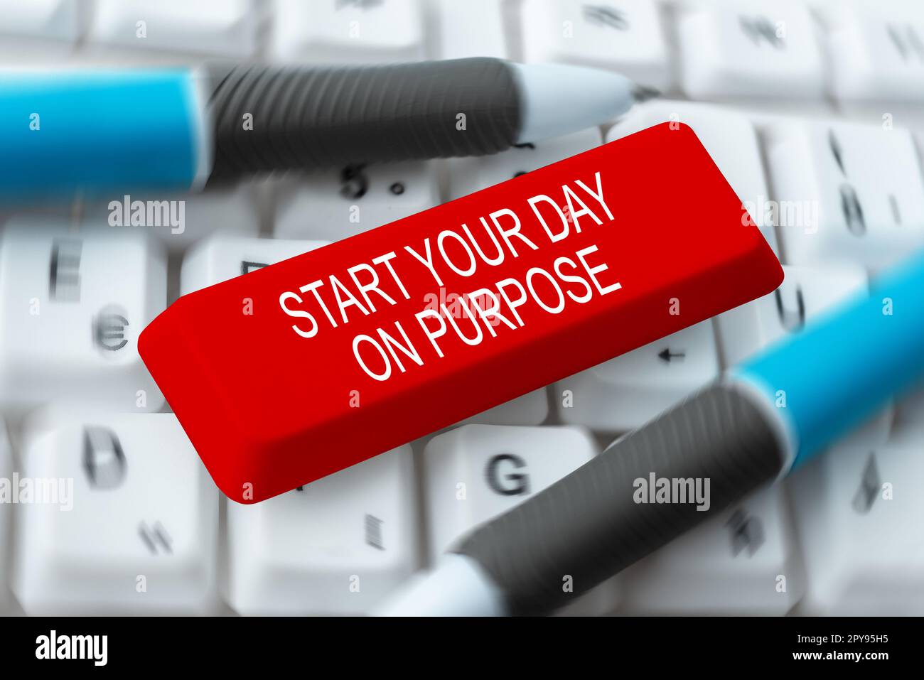 Handwriting text Start Your Day On Purpose. Business concept Have clean ideas of what you are going to do Stock Photo