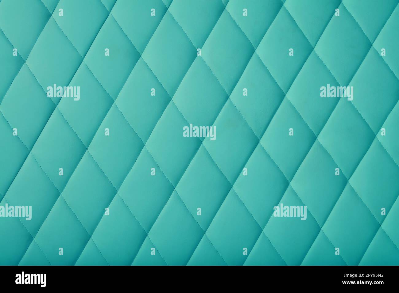 Teal leather upholstery background texture Stock Photo