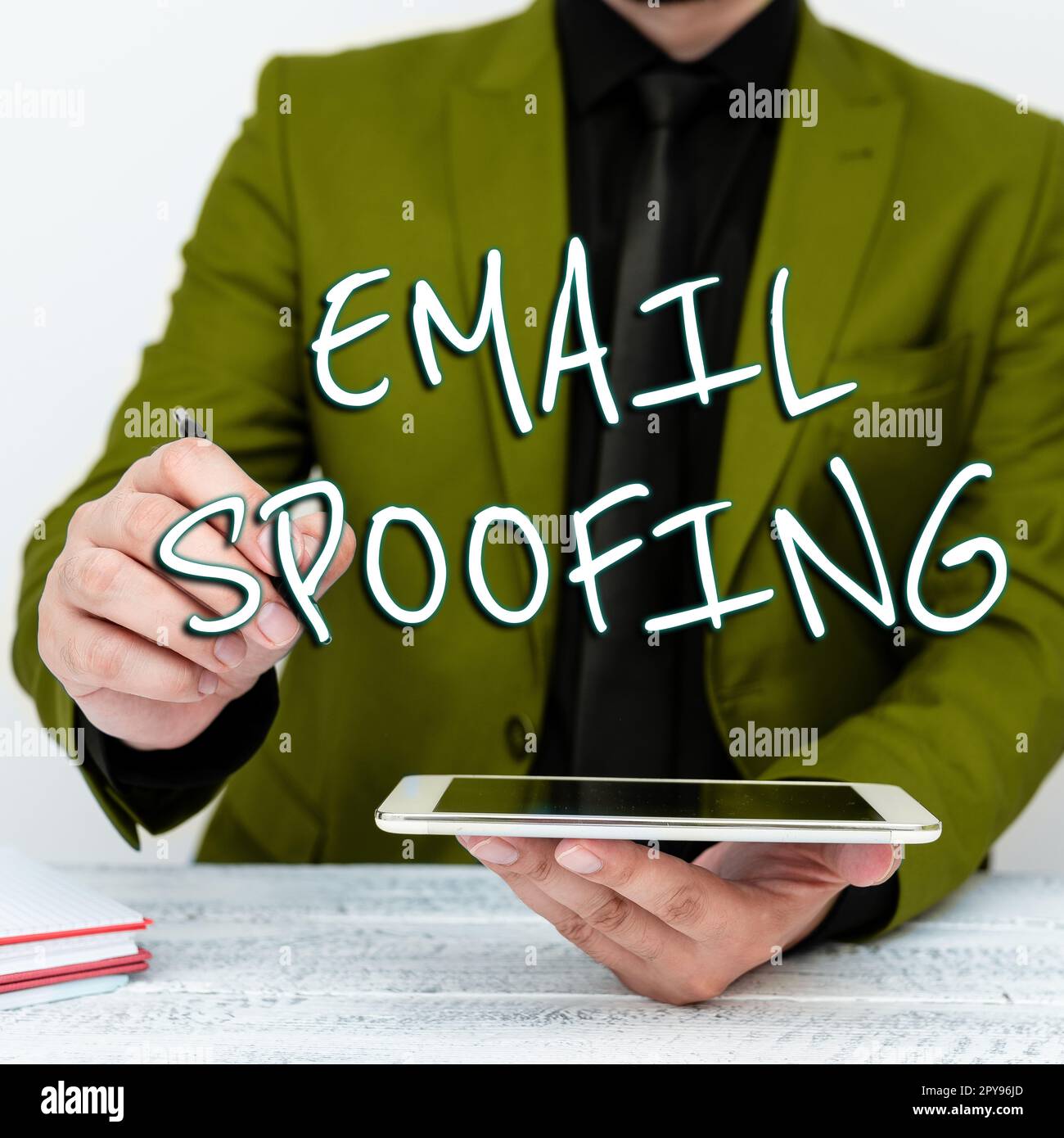 Text showing inspiration Email Spoofing. Business concept secure the access and content of an email account or service Stock Photo