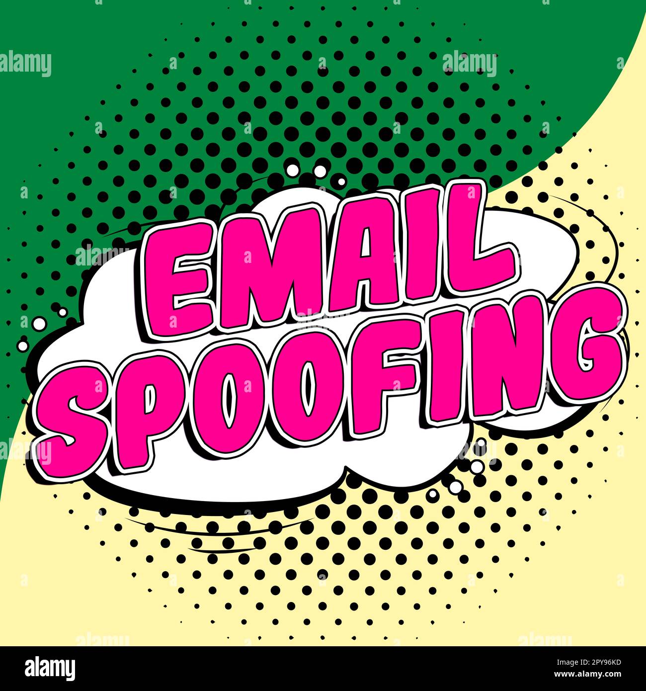Conceptual caption Email Spoofing. Internet Concept secure the access and content of an email account or service Stock Photo