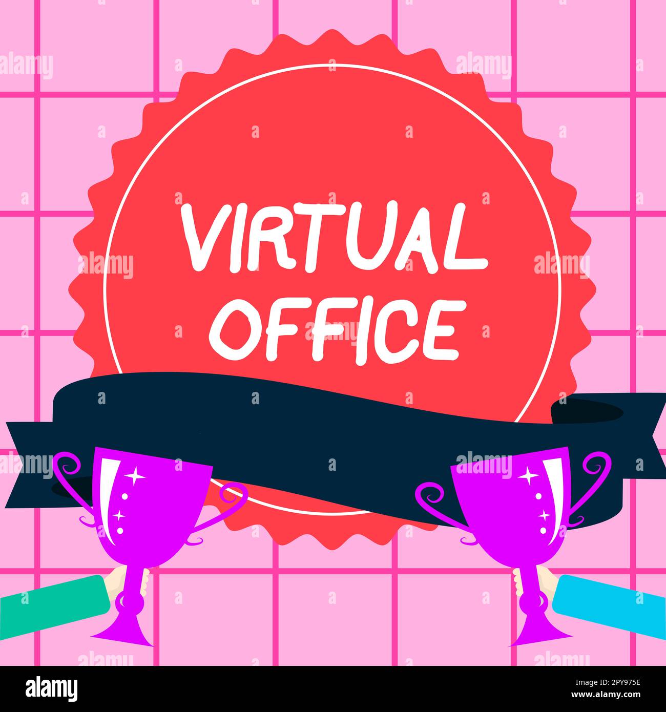 Text showing inspiration Virtual Office. Business showcase Mobile work ...