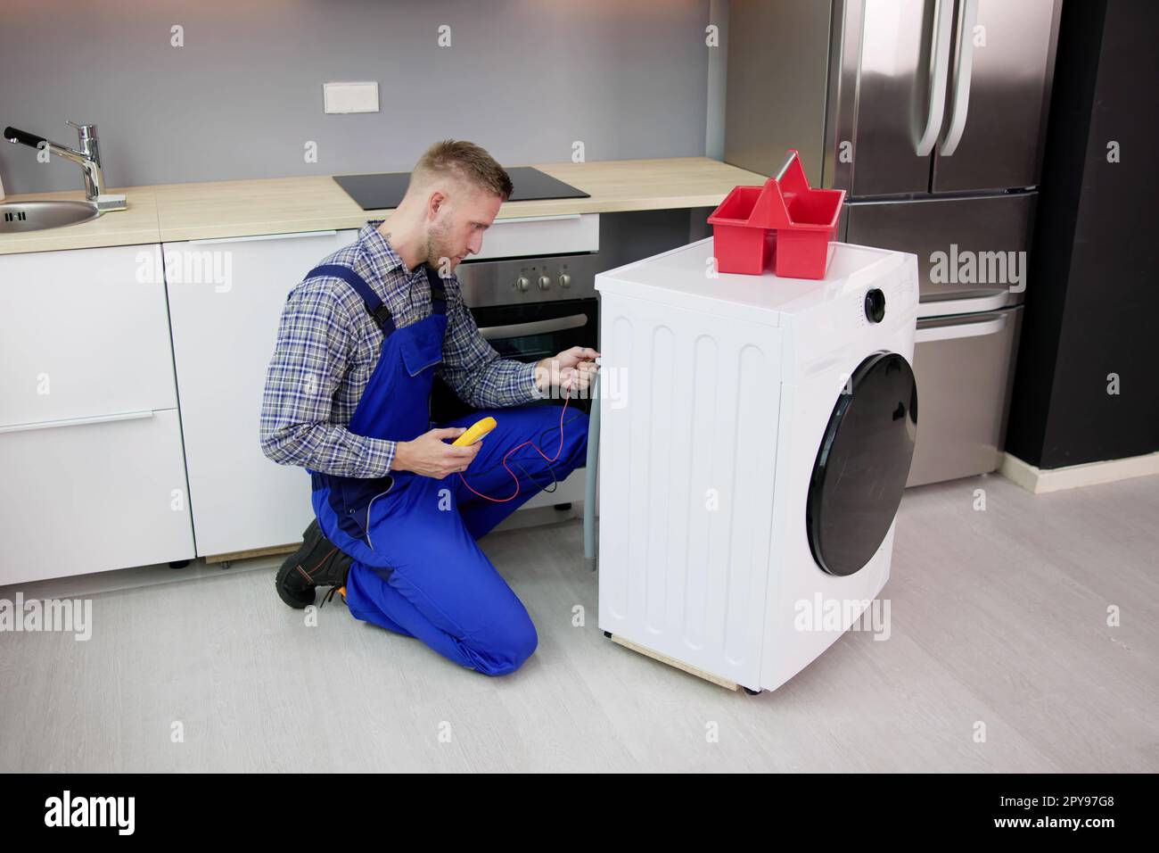 Washing Machine Repair Problem Stock Photo Alamy