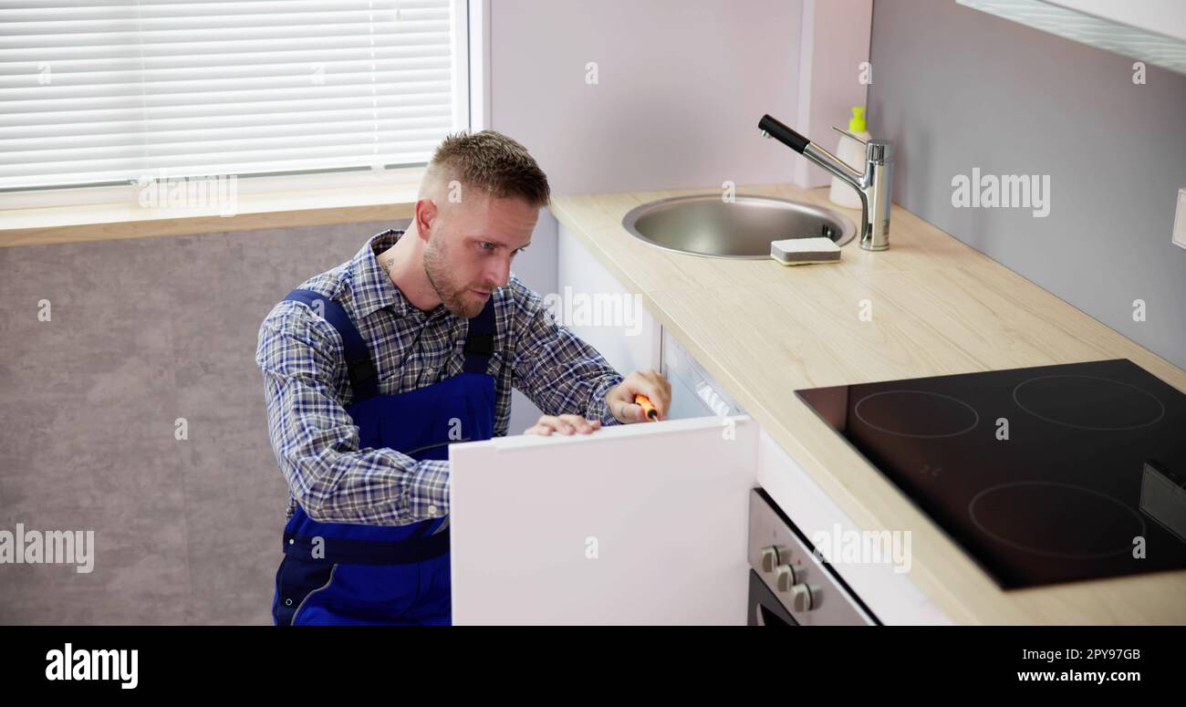 Home Kitchen Repair And Maintenance Stock Photo Alamy