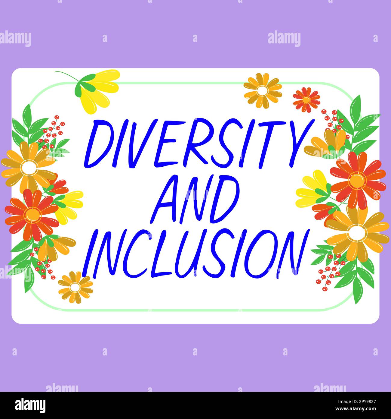 Text caption presenting Diversity And Inclusion. Business concept range human difference includes race ethnicity gender Stock Photo
