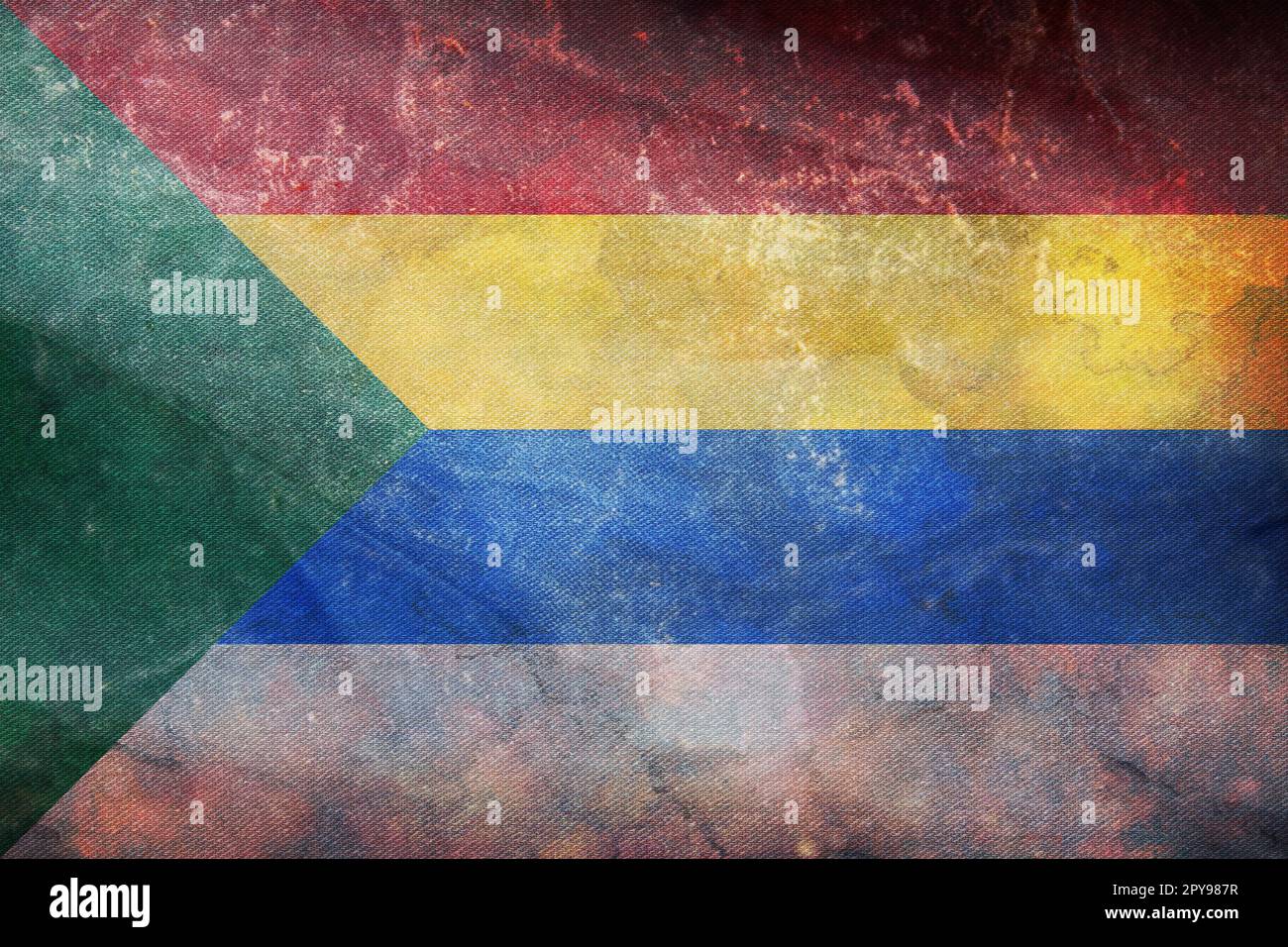 retro flag of Middle Eastern ethnoreligious groups Druze with grunge texture. flag representing ethnic group or culture, regional authorities. no flag Stock Photo