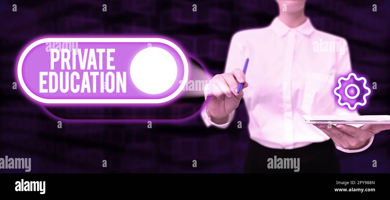 Handwriting text Private Education. Business concept Belonging for use particular person or group people Stock Photo