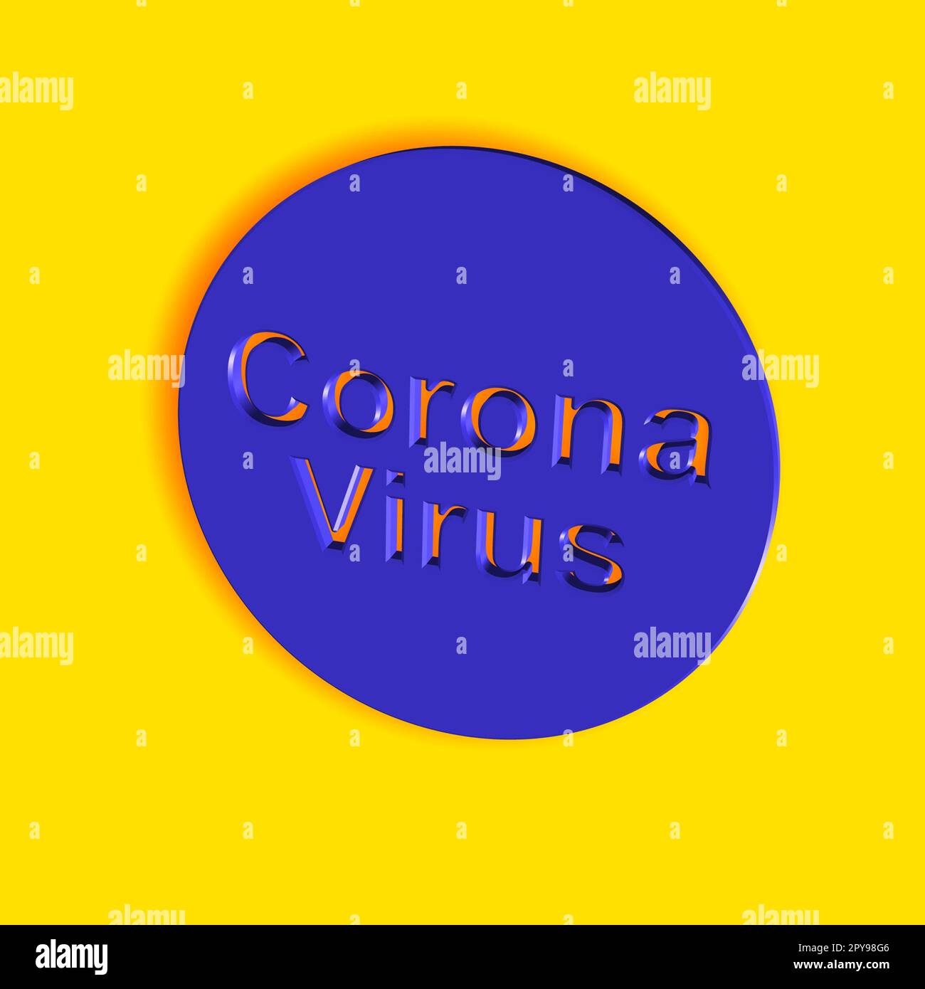 'Coronavirus' - word, lettering or text as a 3D illustration, 3D rendering, computer graphics Stock Photo