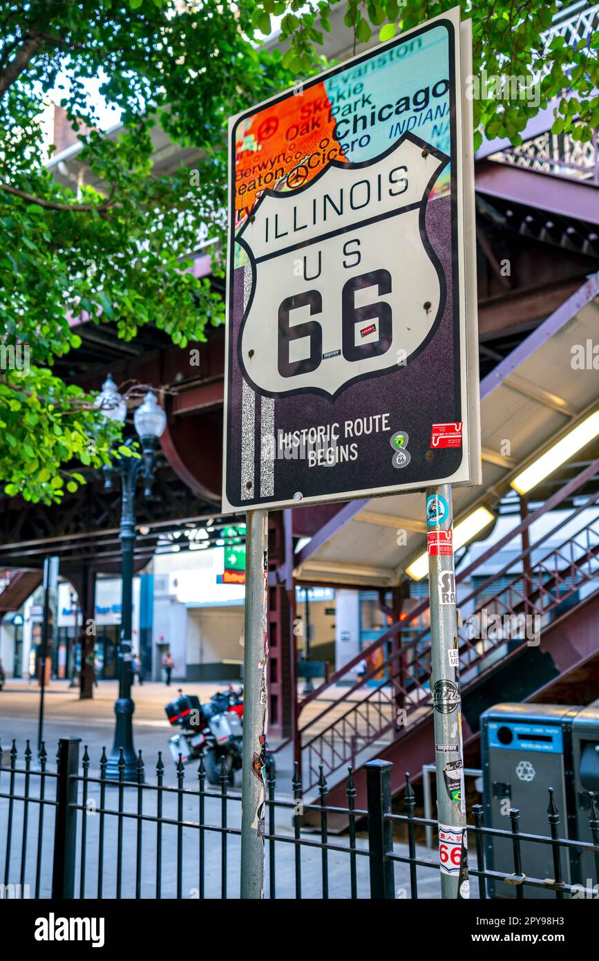 the-route-66-sign-chicago-illinois-usa-stock-photo-alamy