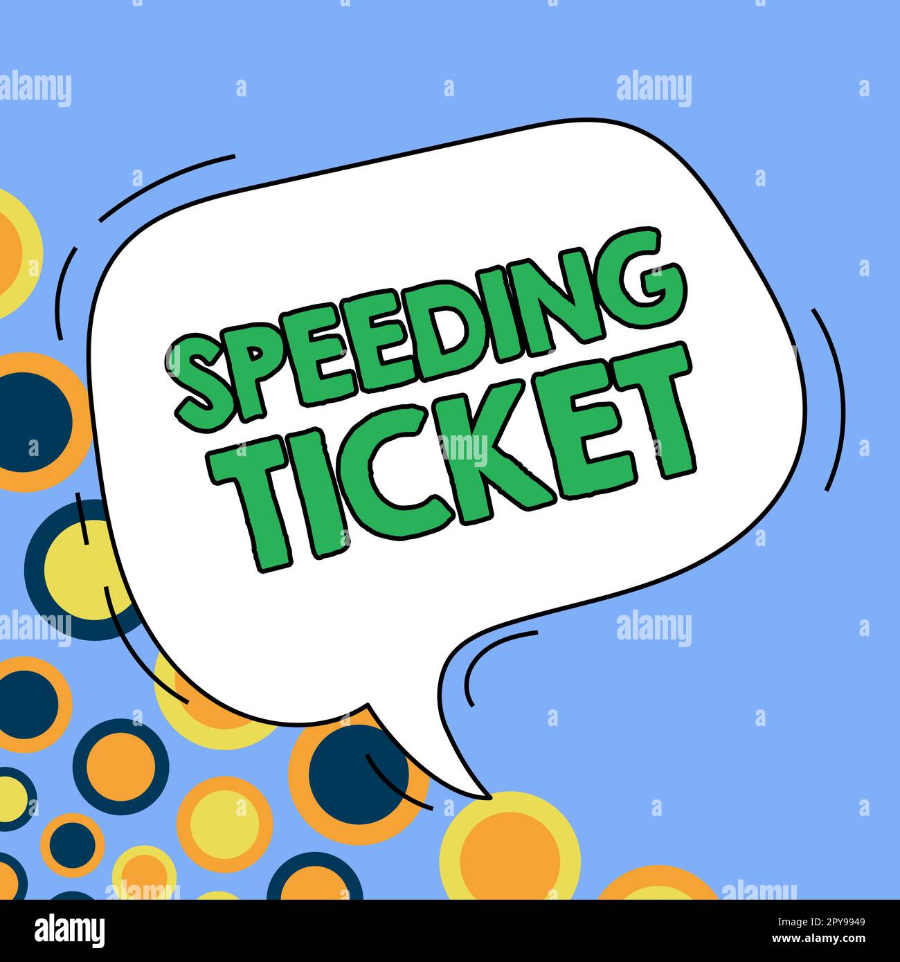 Text sign showing Speeding Ticket. Concept meaning psychological test for the maximum speed of performing a task Stock Photo