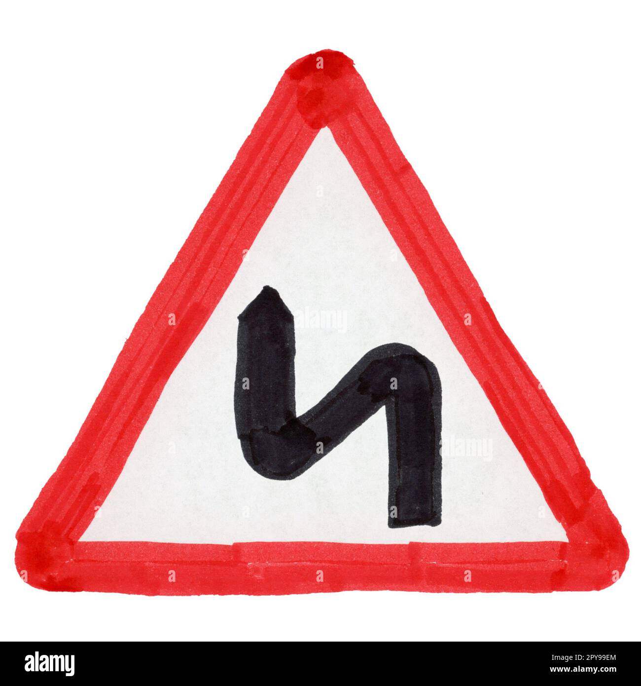 Double bend road sign Cut Out Stock Images & Pictures Alamy