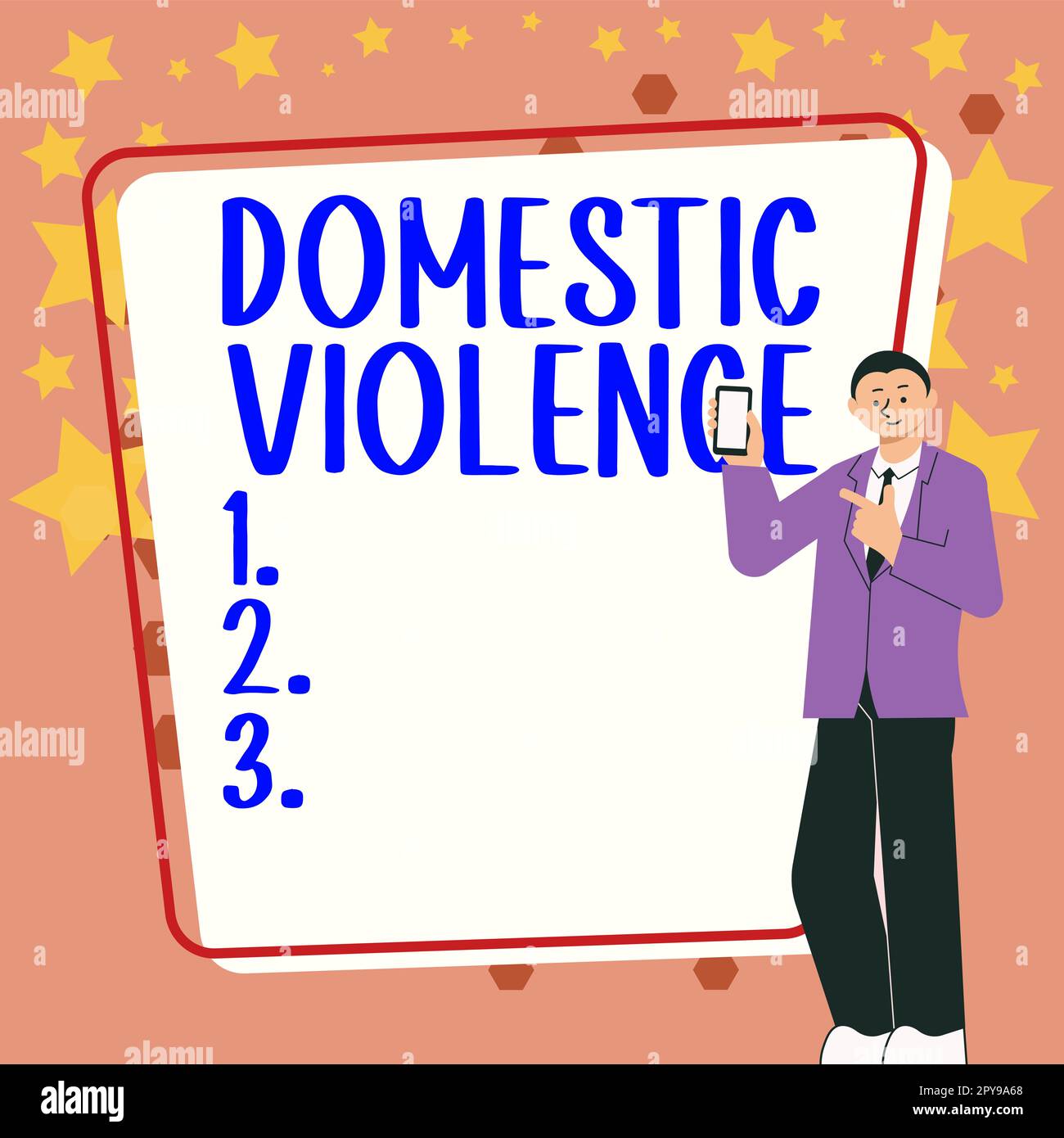 Sign displaying Domestic Violence. Concept meaning violent or abusive behavior directed by one family or household member Stock Photo