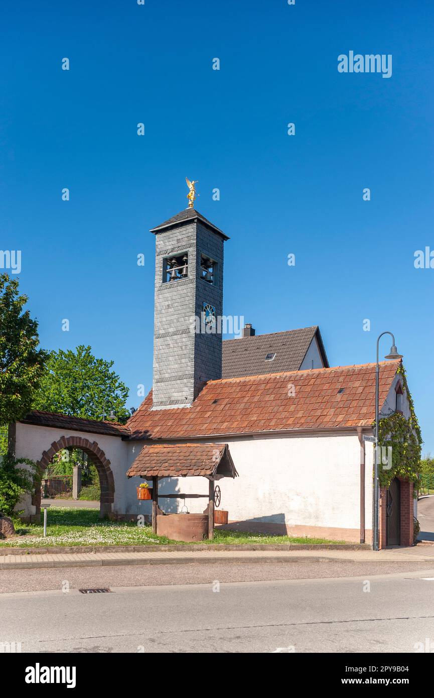 Historic Fire Brigade Tower At The Village Square Donsieders Palatinate Rhineland Palatinate