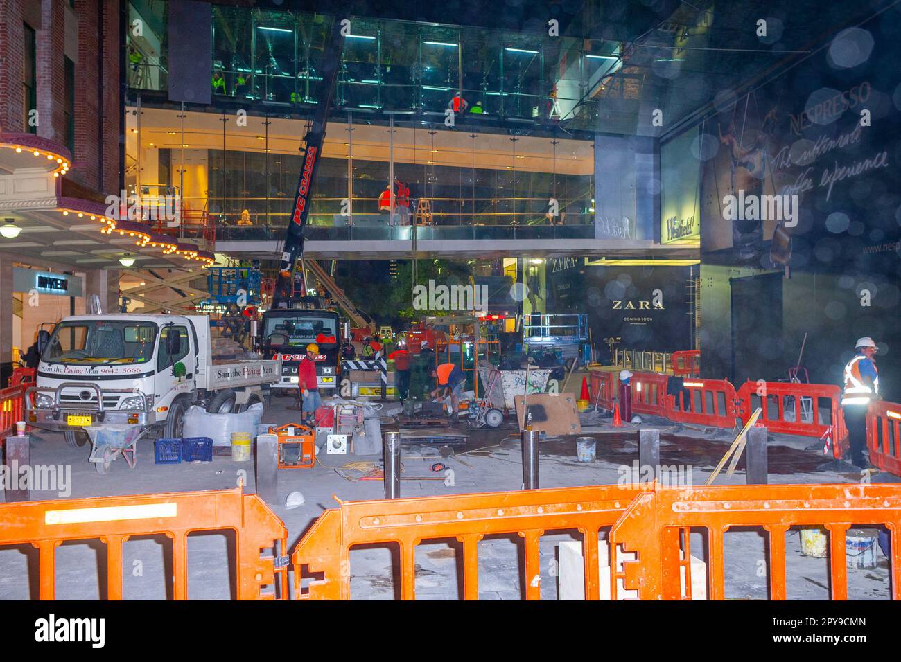 27 October 20120: construction and refurbishment on the Westfield shopping centre in Sydney, Australia, ahead of its re-launch with upmarket designer labels and new flagship stores. Stock Photo