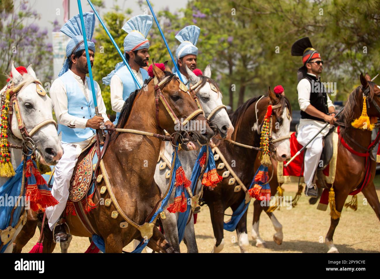 Pakistan, Asian Horse rider on traditional Islamabad Championship tent ...