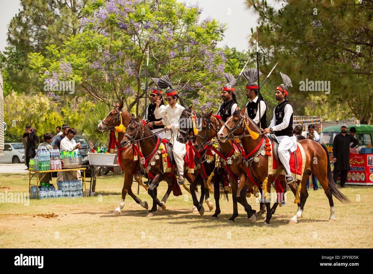 Pakistan, Asian Horse rider on traditional Islamabad Championship tent ...