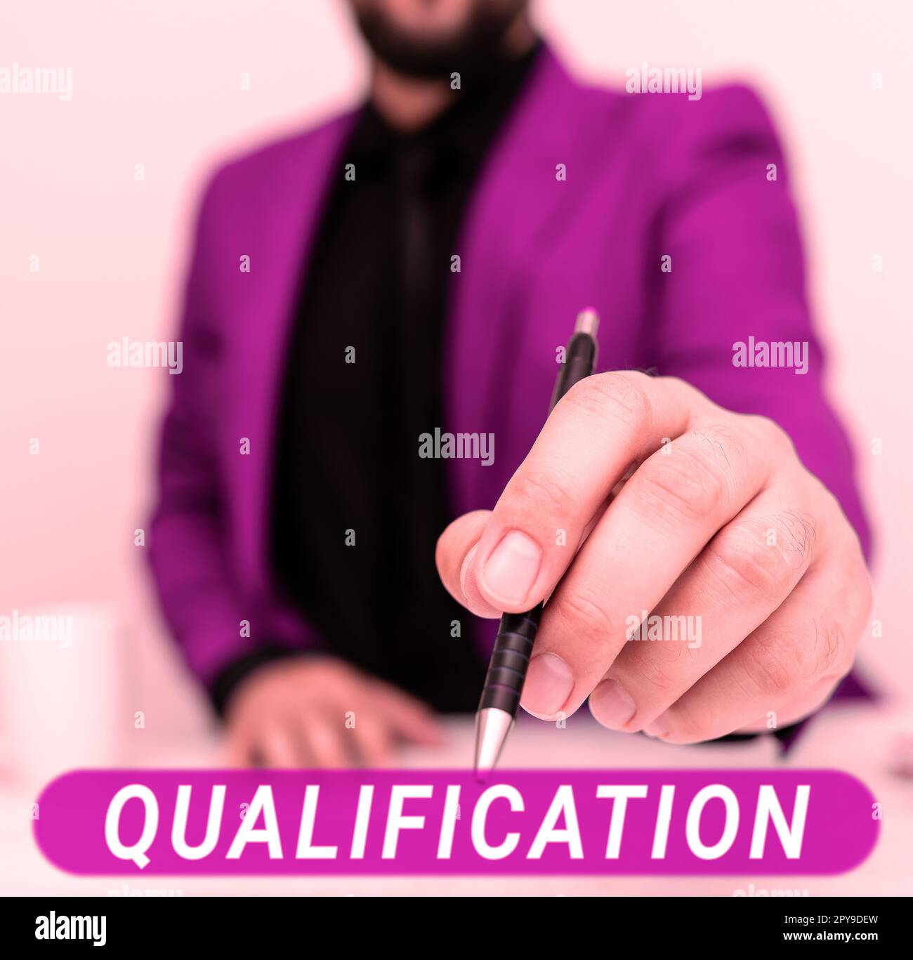 Qualification Text Text showing inspiration Qualification. Business idea Officially ...