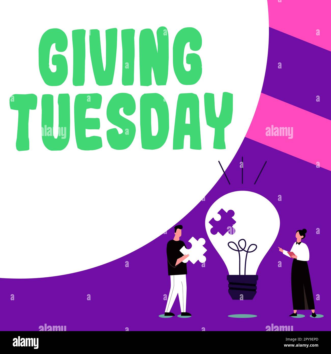 Text sign showing Giving Tuesday. Word for international day of charitable giving Hashtag activism Stock Photo