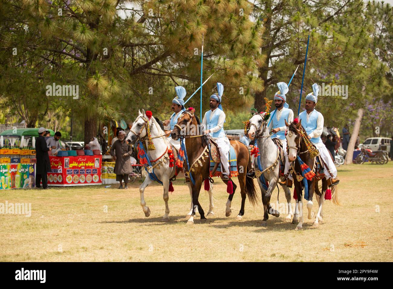 Pakistan, Asian Horse rider on traditional Islamabad Championship tent ...