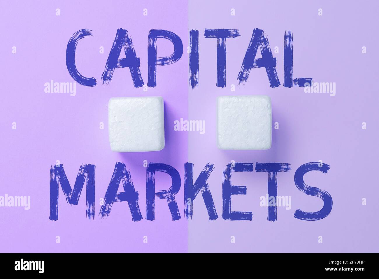 Writing displaying text Capital Markets. Word for Allow businesses to raise funds by providing market security Stock Photo