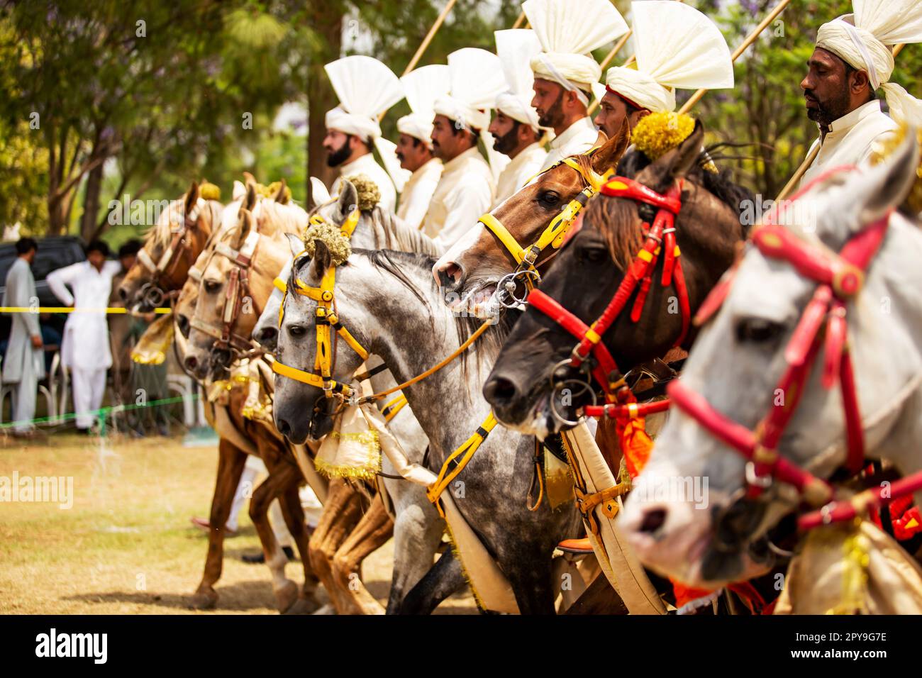 Pakistan, Asian Horse rider on traditional Islamabad Championship tent ...