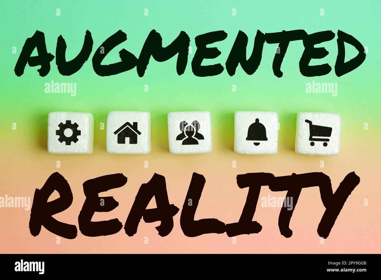 Sign displaying Augmented Reality. Business showcase technology that ...