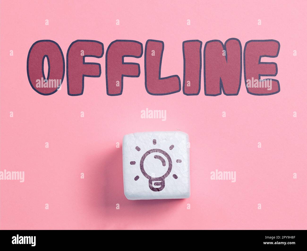 Sign displaying Offline. Business showcase Not having directly ...